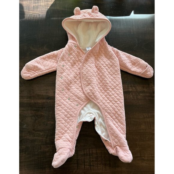Set of Two Pink Hooded Winter Coverall Onesies - Jessica Simpson & Carters - Picture 6 of 7